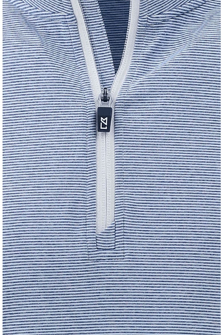 Soft Knit Quarter Zip Pullover, Alternate, color, TOUR BLUE HEATHER/ WHITE