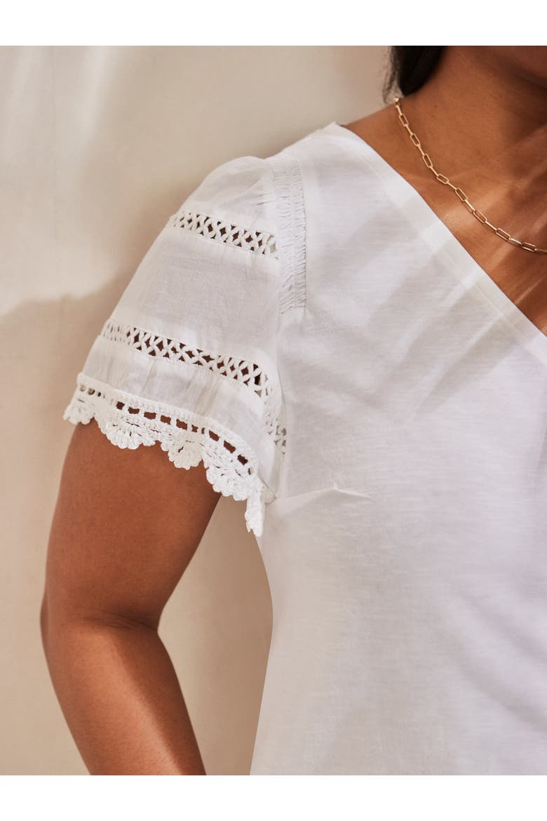 Angel Sleeve Neck Top, Alternate, color, White