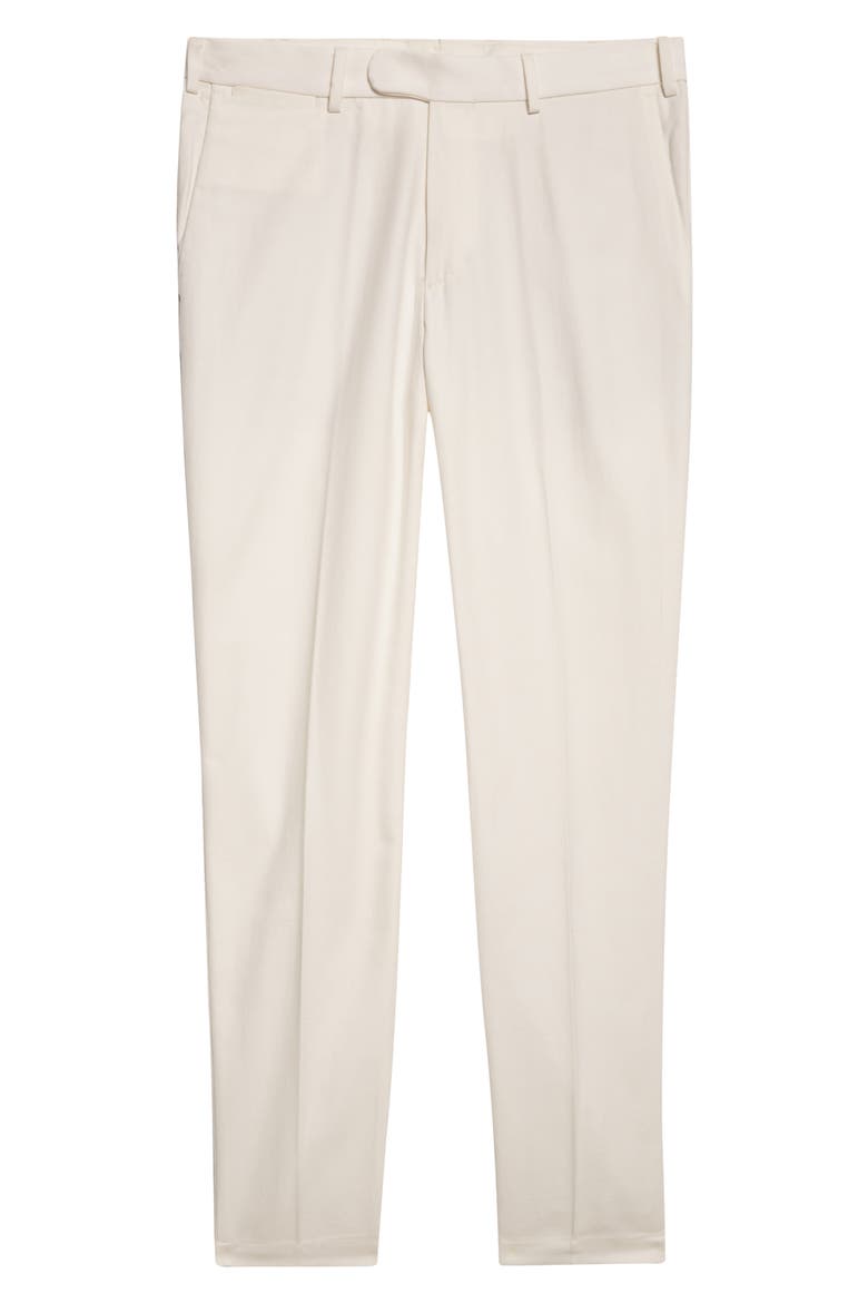 Flat Front Cotton Chinos, Alternate, color, WHITE