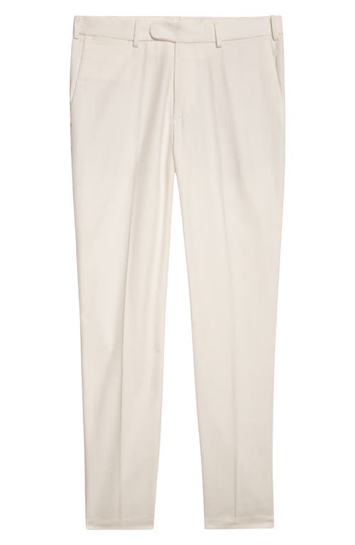 Thom Sweeney Flat Front Cotton Chinos In Neutral