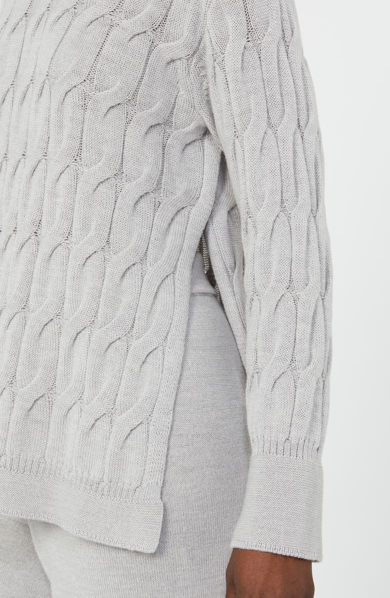 MM by Max Mara Quid Cable Stitch Sweater, Alternate, color, Light Grey