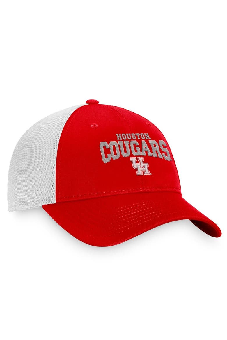 Men's Top of the World Red Houston Cougars Breakout Trucker Snapback Hat, Alternate, color, Red