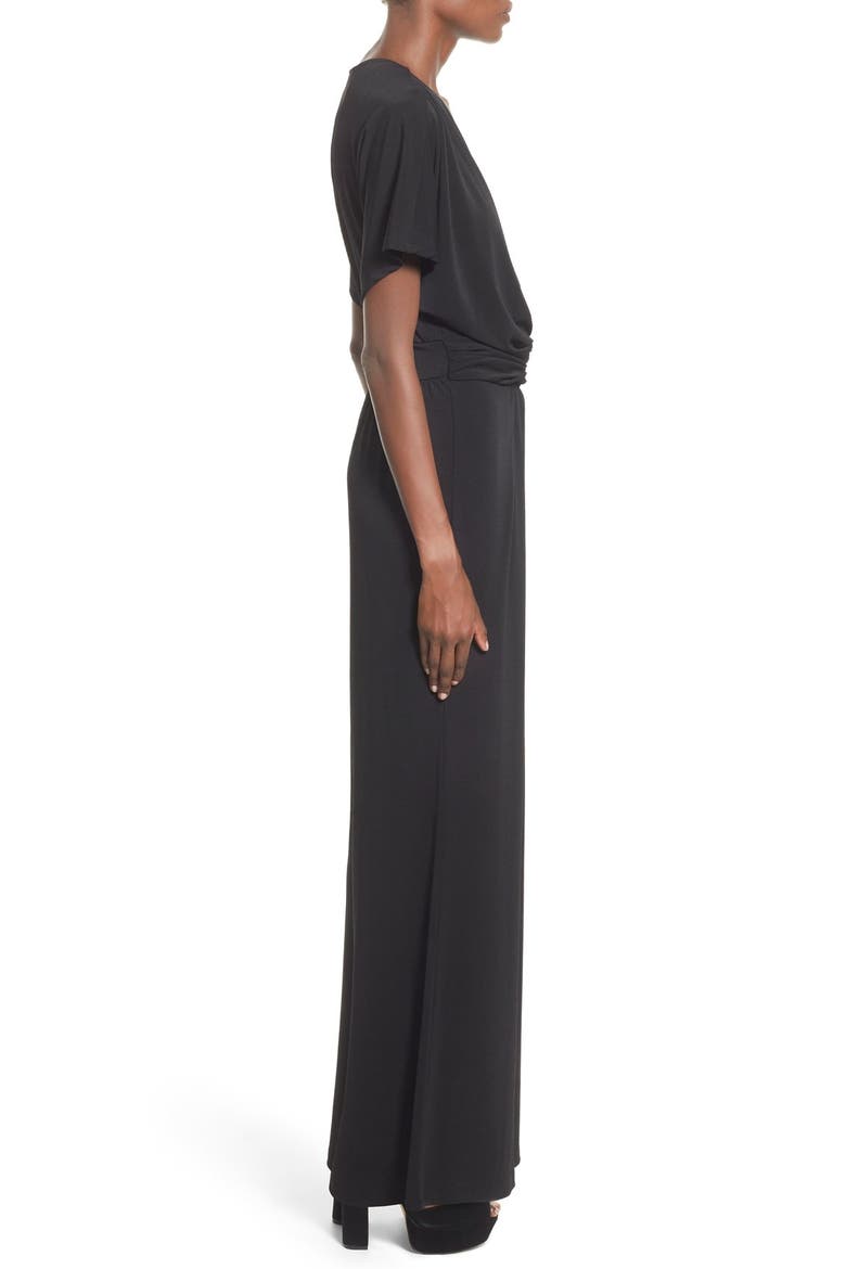 ASTR Twist Front Jumpsuit, Alternate, color, BLACK