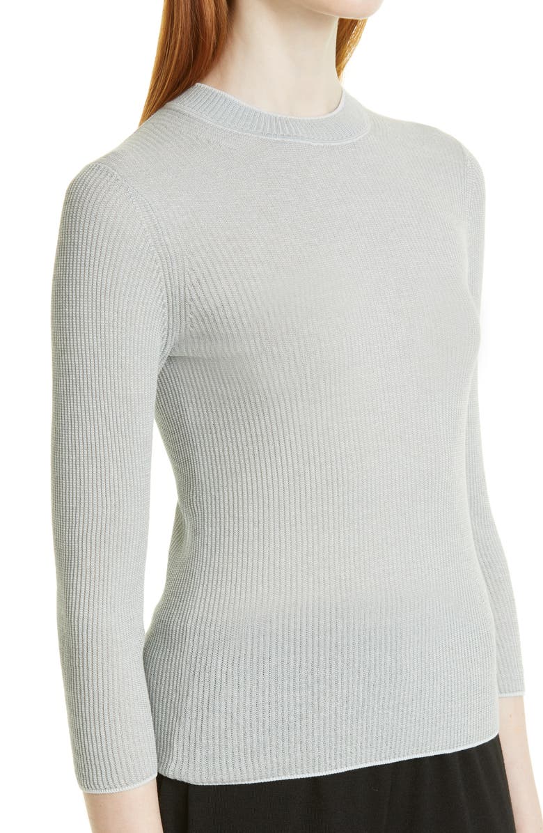 Vince Ribbed Marled Cotton Crewneck Sweater, Alternate, color,