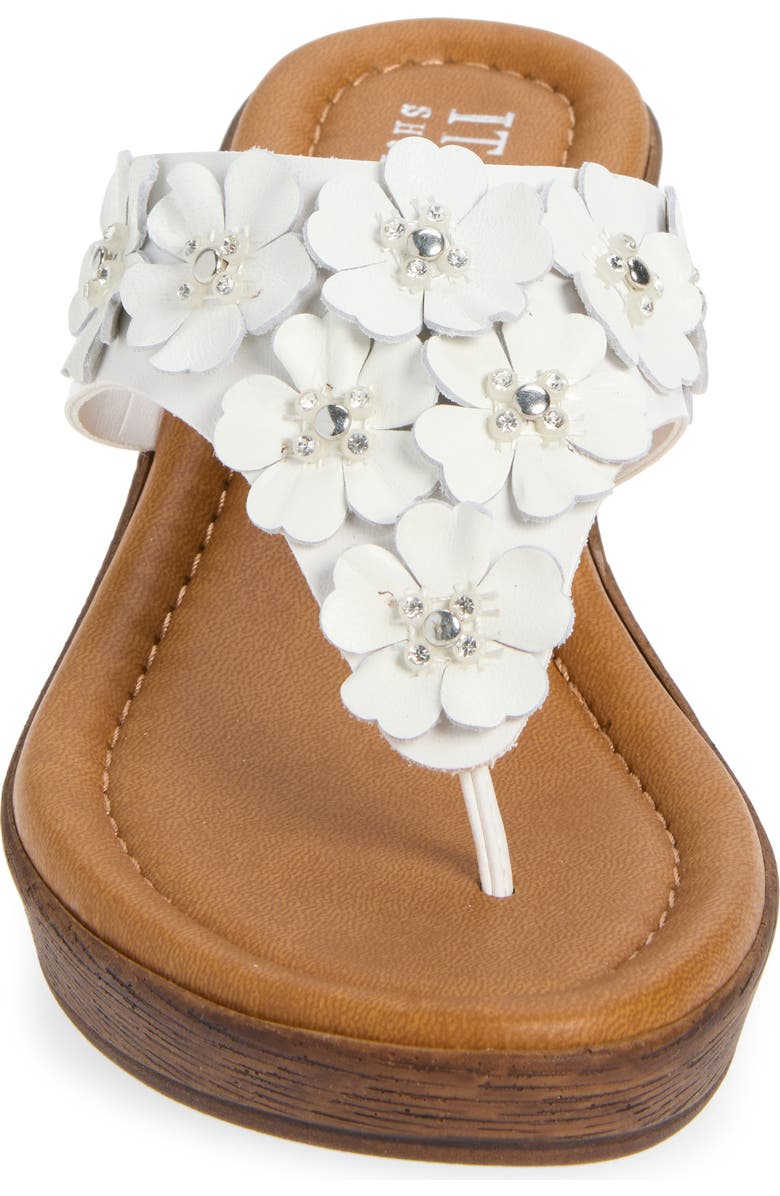 ITALIAN SHOEMAKERS Brynne Floral Wedge Sandal, Alternate, color, White