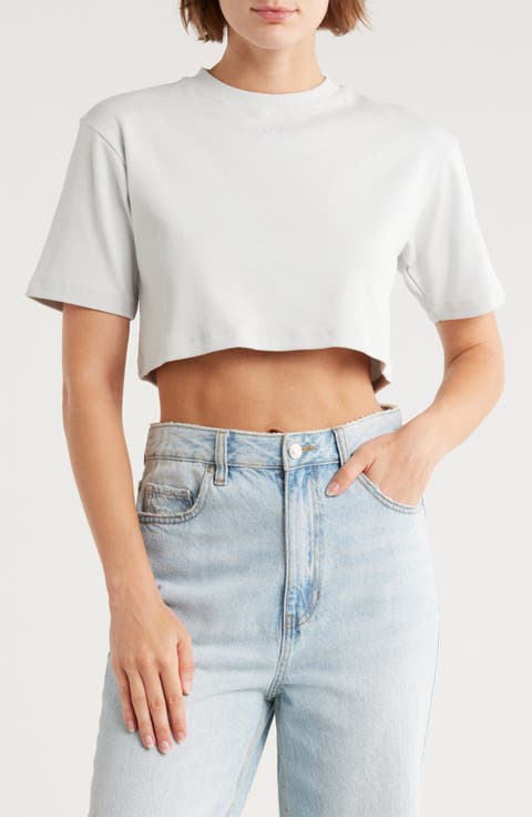 Off Stamp Rib Crop Graphic T-Shirt