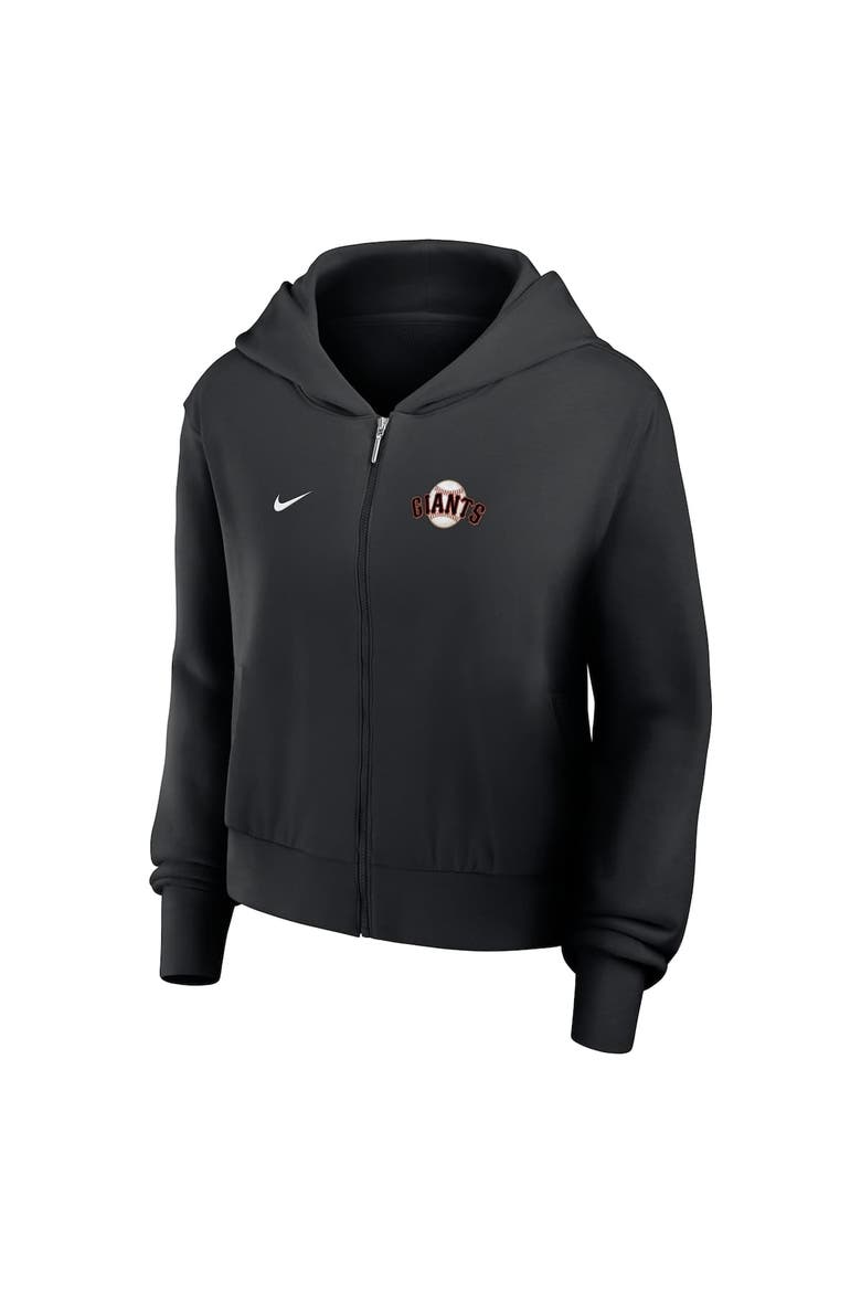 Women's Nike Black San Francisco Giants Cropped Chill Full-Zip Hoodie, Alternate, color, Black