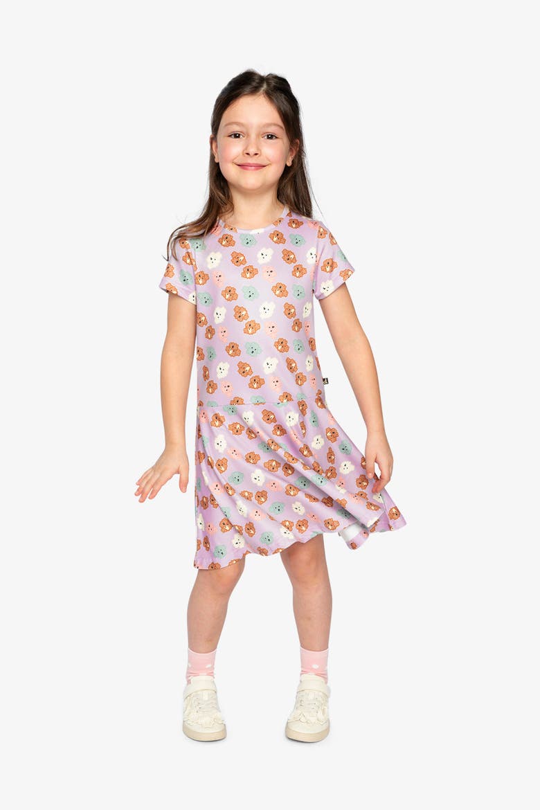 Jersey Drop Waist Flowy Skirt Dress, Alternate, color, Purple Poodle Print