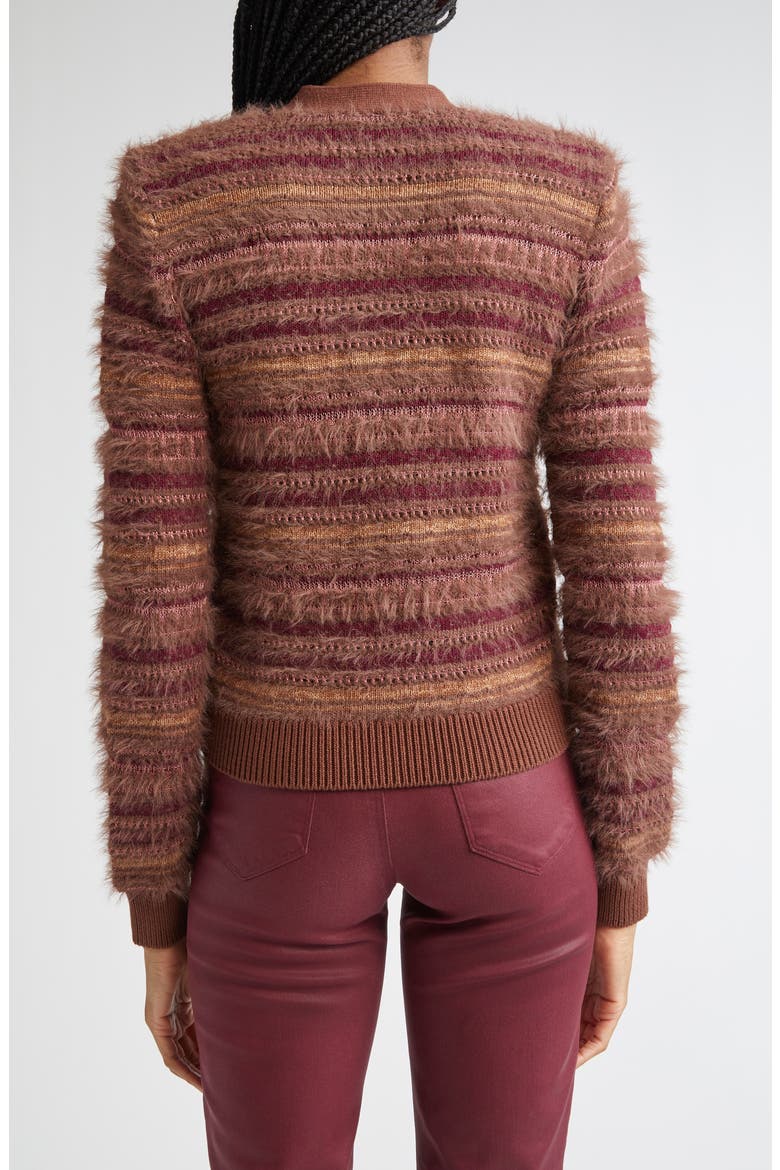 Ariadne Mix Stitch Cardigan, Alternate, color, NATURAL/ MAUVE MULTI