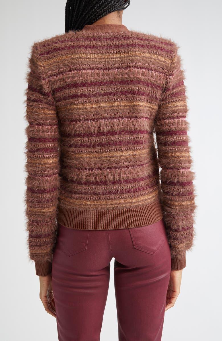 L'AGENCE Ariadne Mix Stitch Cardigan, Alternate, color, Natural/ Mauve Multi