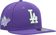 New Era Men's New Era Purple Los Angeles Dodgers Lime Side Patch 59FIFTY Fitted Hat