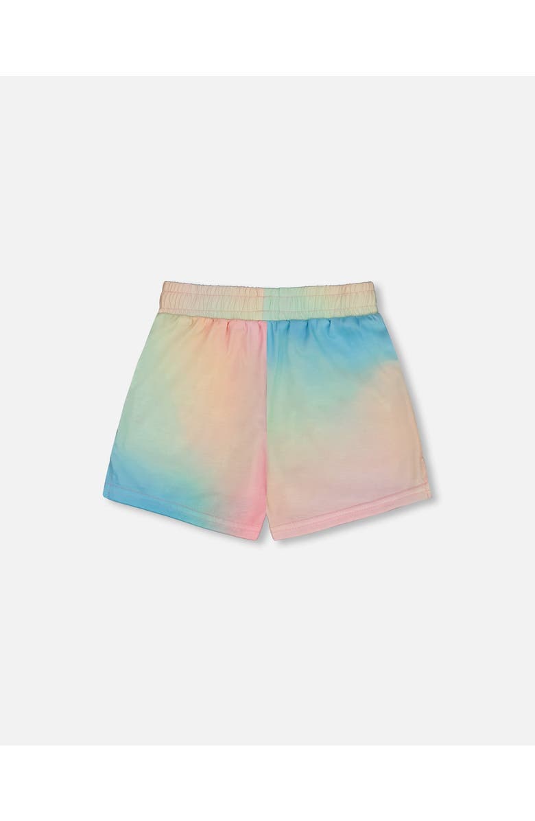 Deux par Deux Little Girl's Printed Short Multicolored Tie Dye, Alternate, color, 