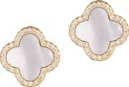 Adornia Mother of Pearl Clover Stud Earrings