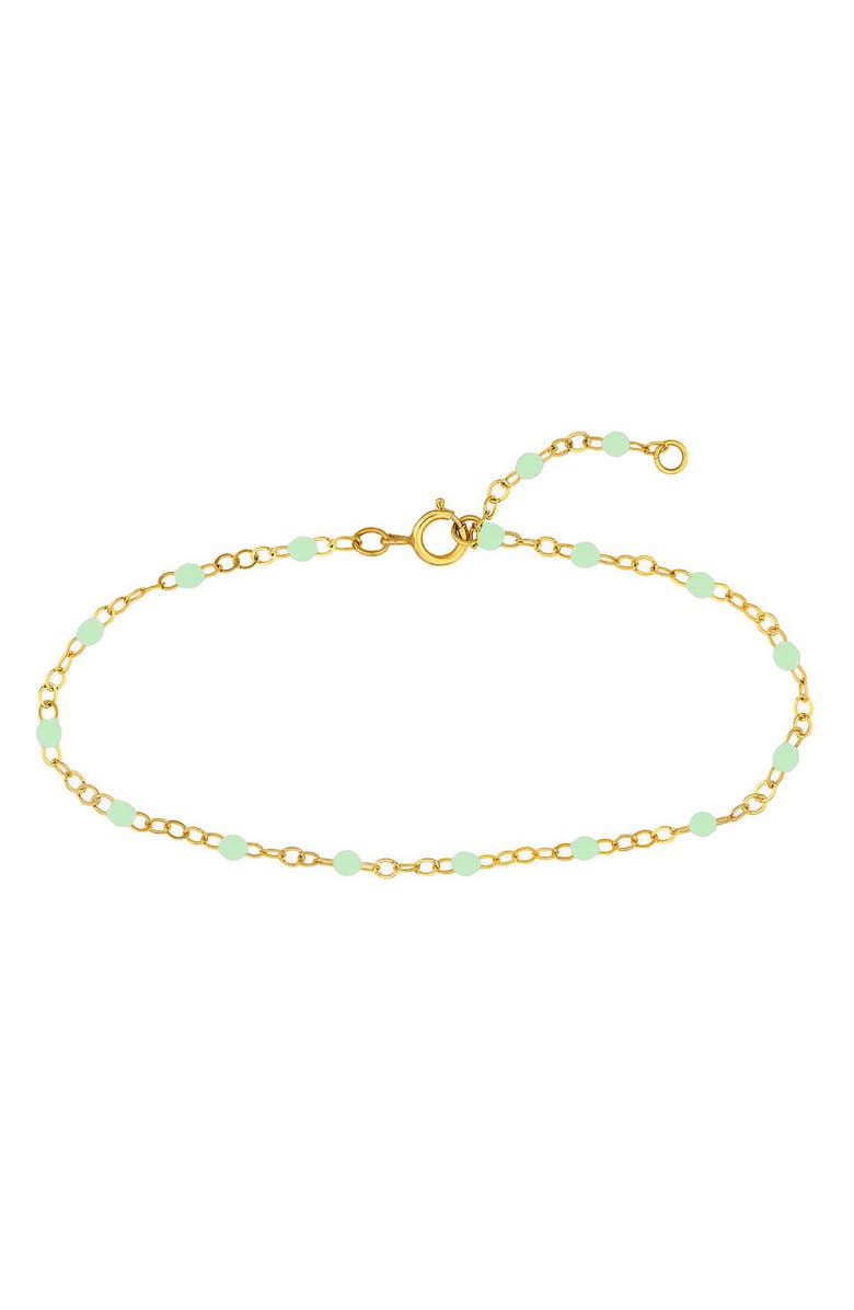 ES JEWELRY Enamel Chain Bracelet, Main, color, Light Green