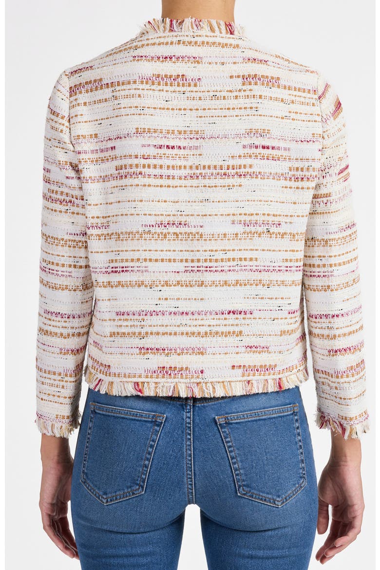 Reggie Cropped Jacket in Modern Tweed, Alternate, color, Chai