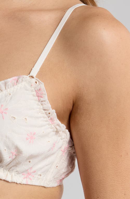 Florence By Mills Eyelet Cotton Bralette In Blue