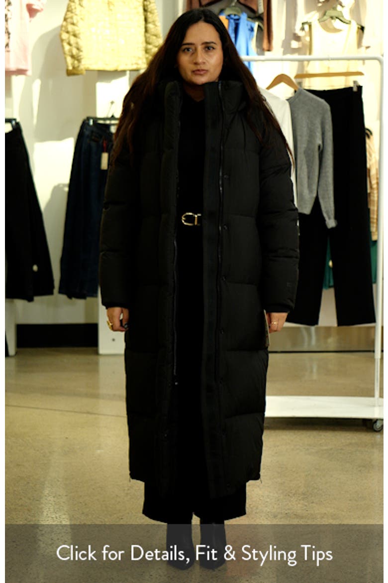 Water Resistant Side Zip Maxi Puffer Coat video