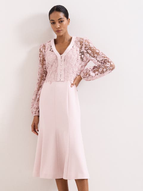 Ayumi Part Lace Midi Dress