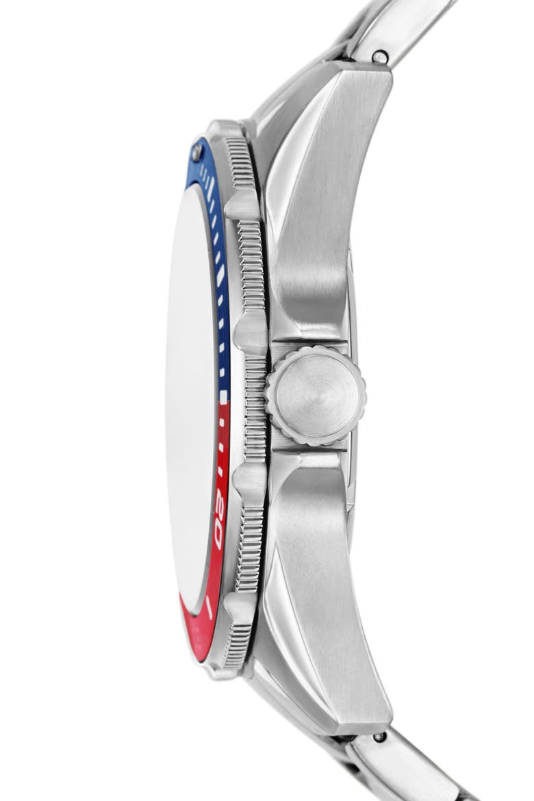Dalton Three-Hand Bracelet Watch, 42mm, Alternate, color, SILVER