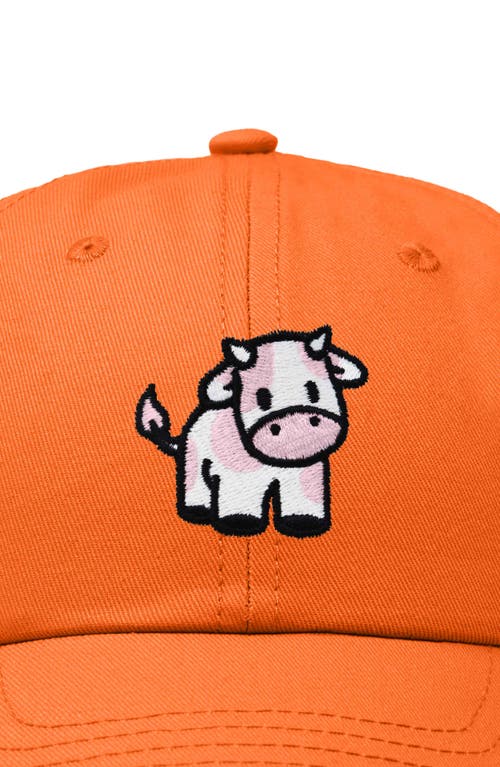 Dalix Strawberry Cow Embroidered Cap In Orange