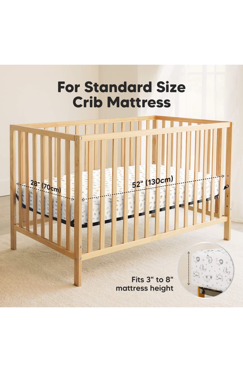 KeaBabies 2-Pack Soothe [Protect+] Waterproof Crib Sheets, Alternate, color, Keasafari