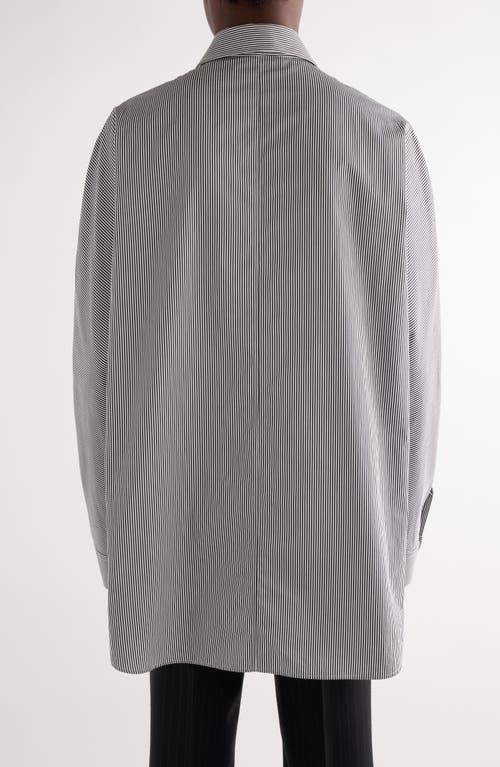 Givenchy Twisted Sleeve Stripe Cotton Overshirt In Multi