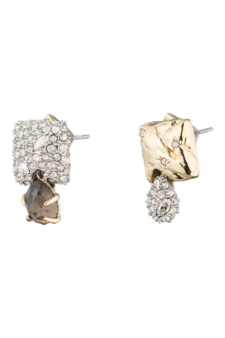Mismatched Stud Earrings, Alternate, color, SILVER