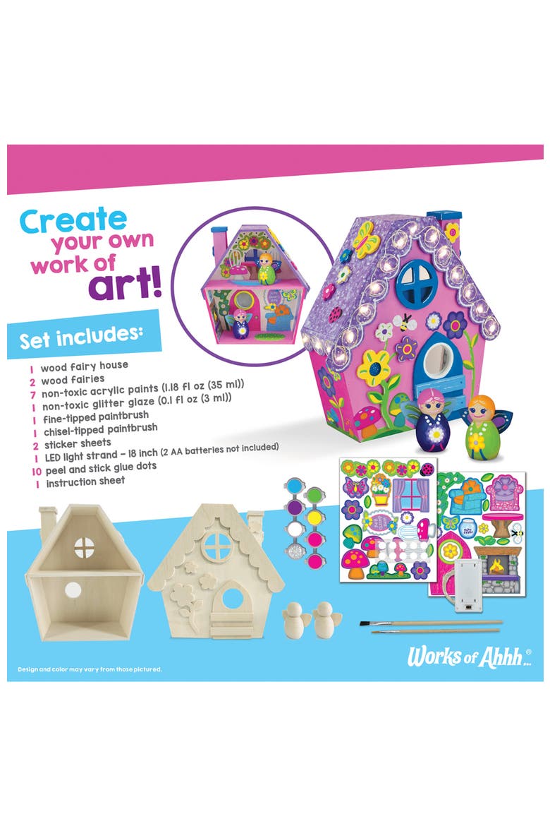 Light-Up Fairy House Wood Craft Kit, Alternate, color, Multicolor