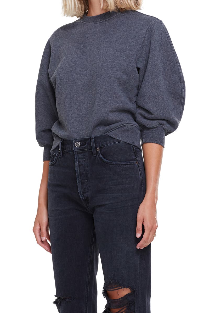 AGOLDE Thora Puff Sleeve Sweatshirt, Alternate, color, 