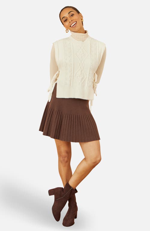 Yumi Knitted Pleated Mini Skirt In Multi