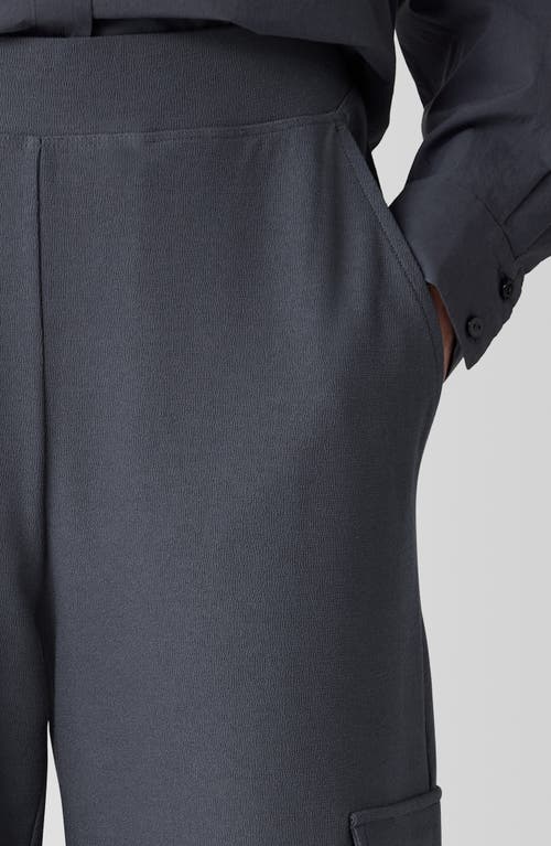 Eileen Fisher Ankle Lantern Cargo Pants In Ebony