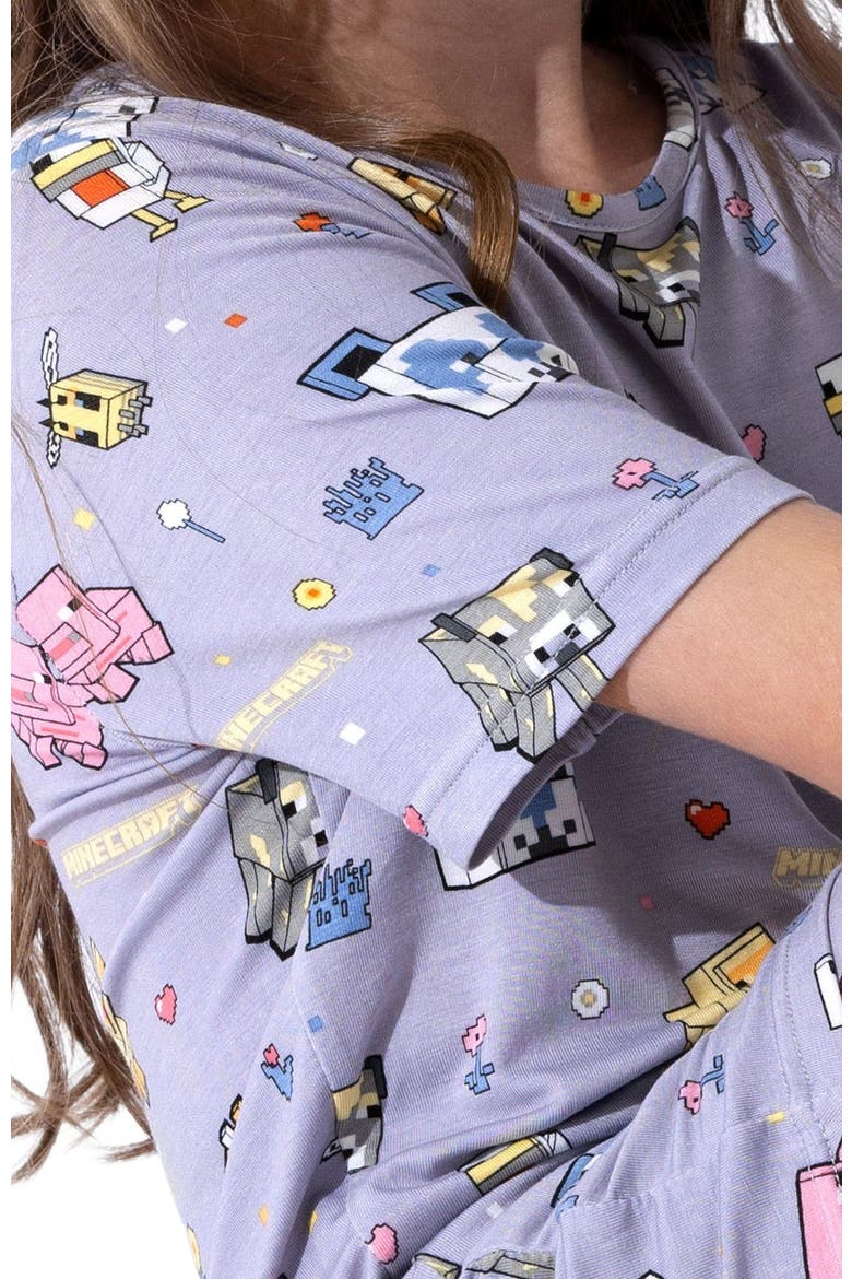 Minecraft Pixel Pals Kids 2-Piece Short Sleeve & Shorts Pajama Set, Alternate, color, Minecraft Pixel Pals