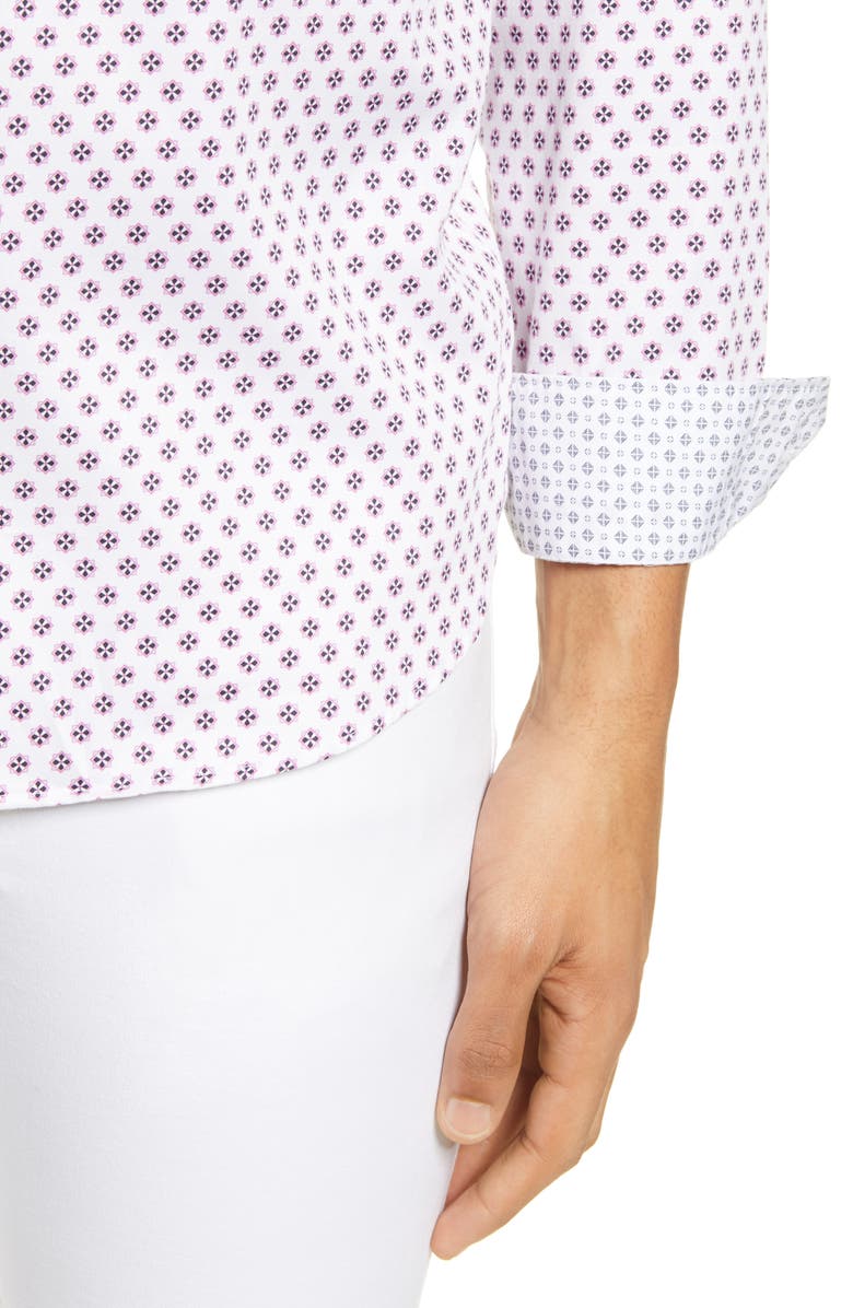 Ted Baker London Posee Medallion Print Button-Up Shirt, Alternate, color, 