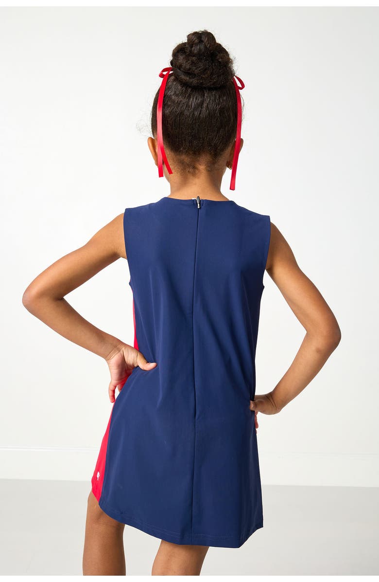 Courtside Kids Split Play Dress, Alternate, color, Red/White