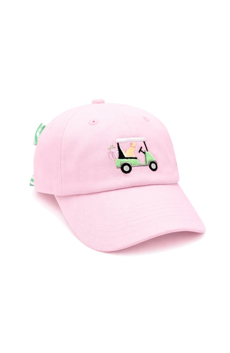 Bits & Bows Dog in Golf Cart Bow Baseball Hat, Main, color, Light Pink