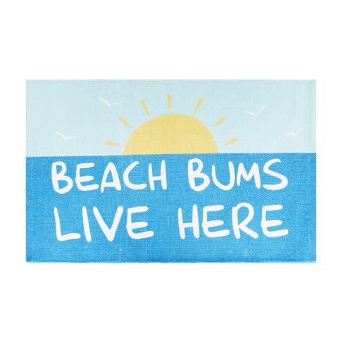 "Beach Bums Live Here" Sun 2'x3' Indoor Floormat