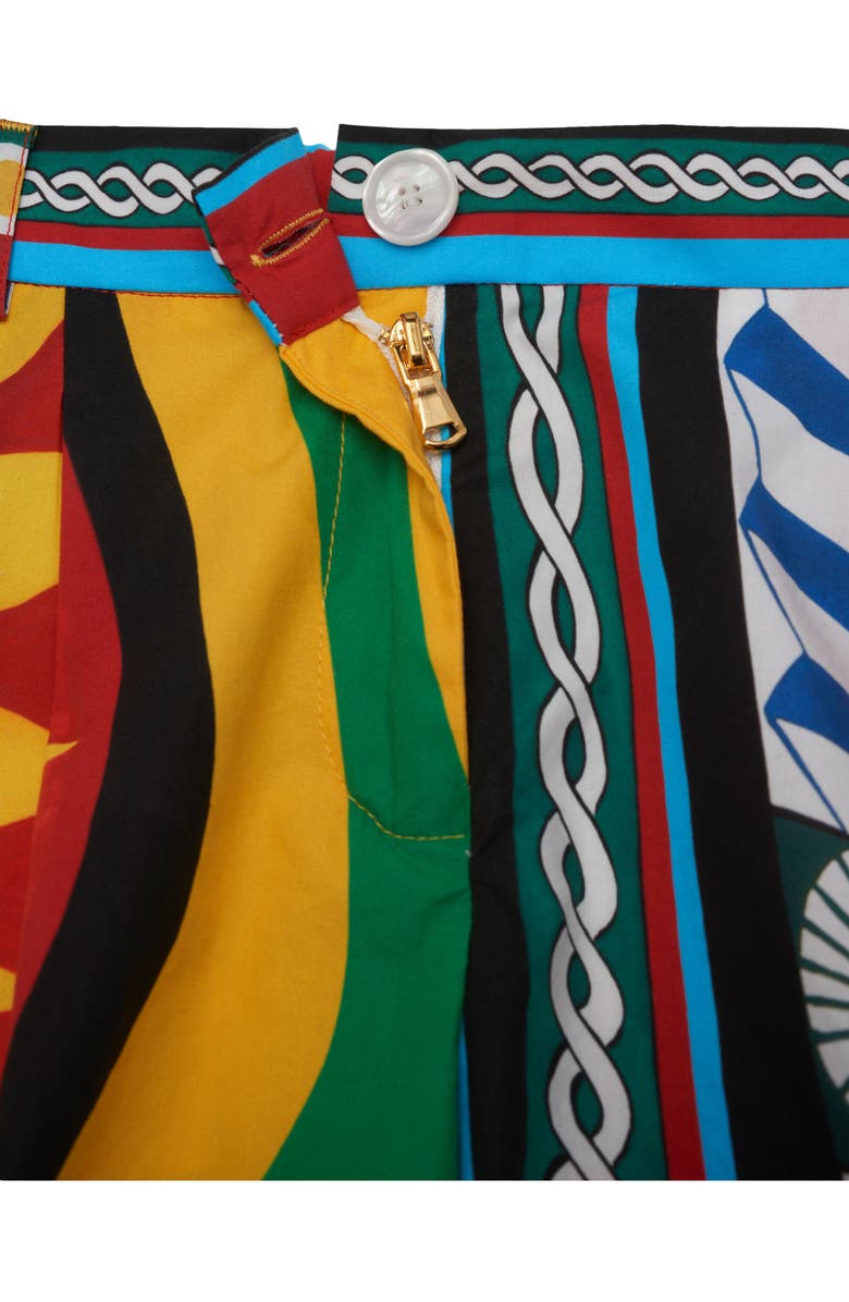 Dolce&Gabbana Kids' Carretto Siciliano Print Cotton Culottes, Alternate, color,