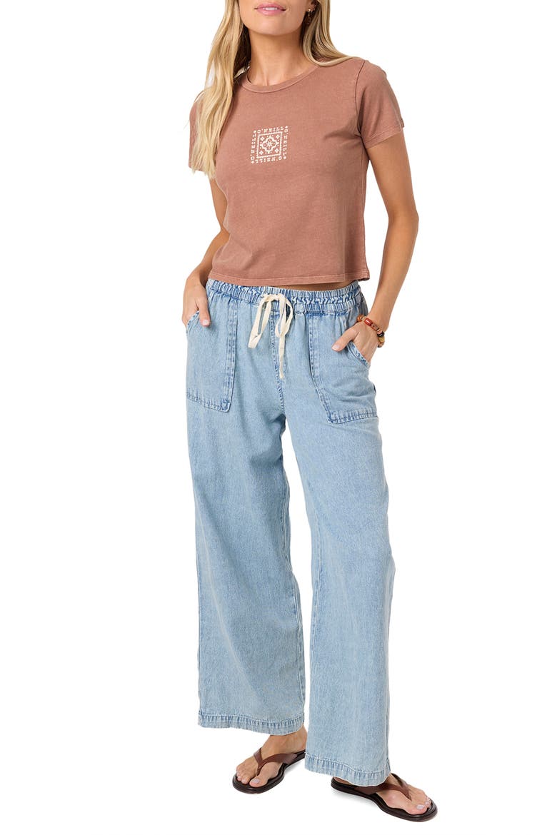 Radiant Cotton Crop Graphic T-Shirt, Alternate, color, CAROB BROWN