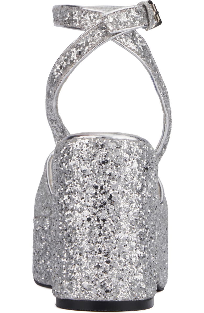 OLIVIA MILLER Capricorn Glitter Platform Sandal, Alternate, color, Silver Glitter