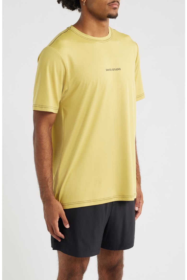 Tempo Wordmark Tech Graphic T-Shirt, Alternate, color, GOLD
