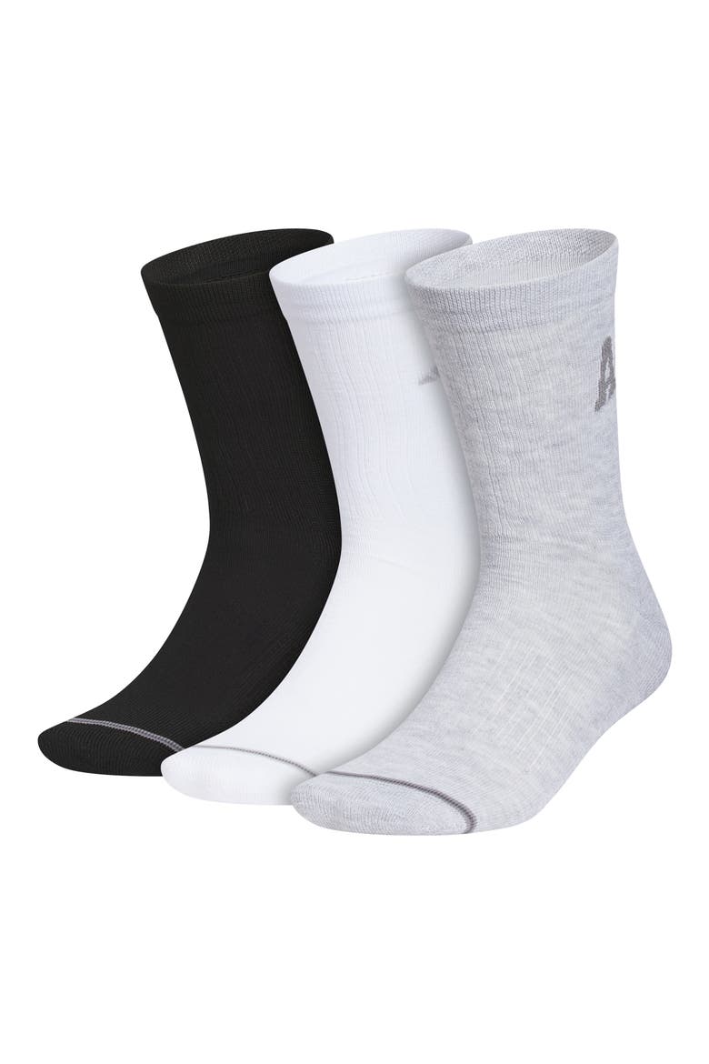 Foundation Sport 3-Pack Quarter Crew Socks, Main, color, BLACK/ WHITE/ COOL HEATHER