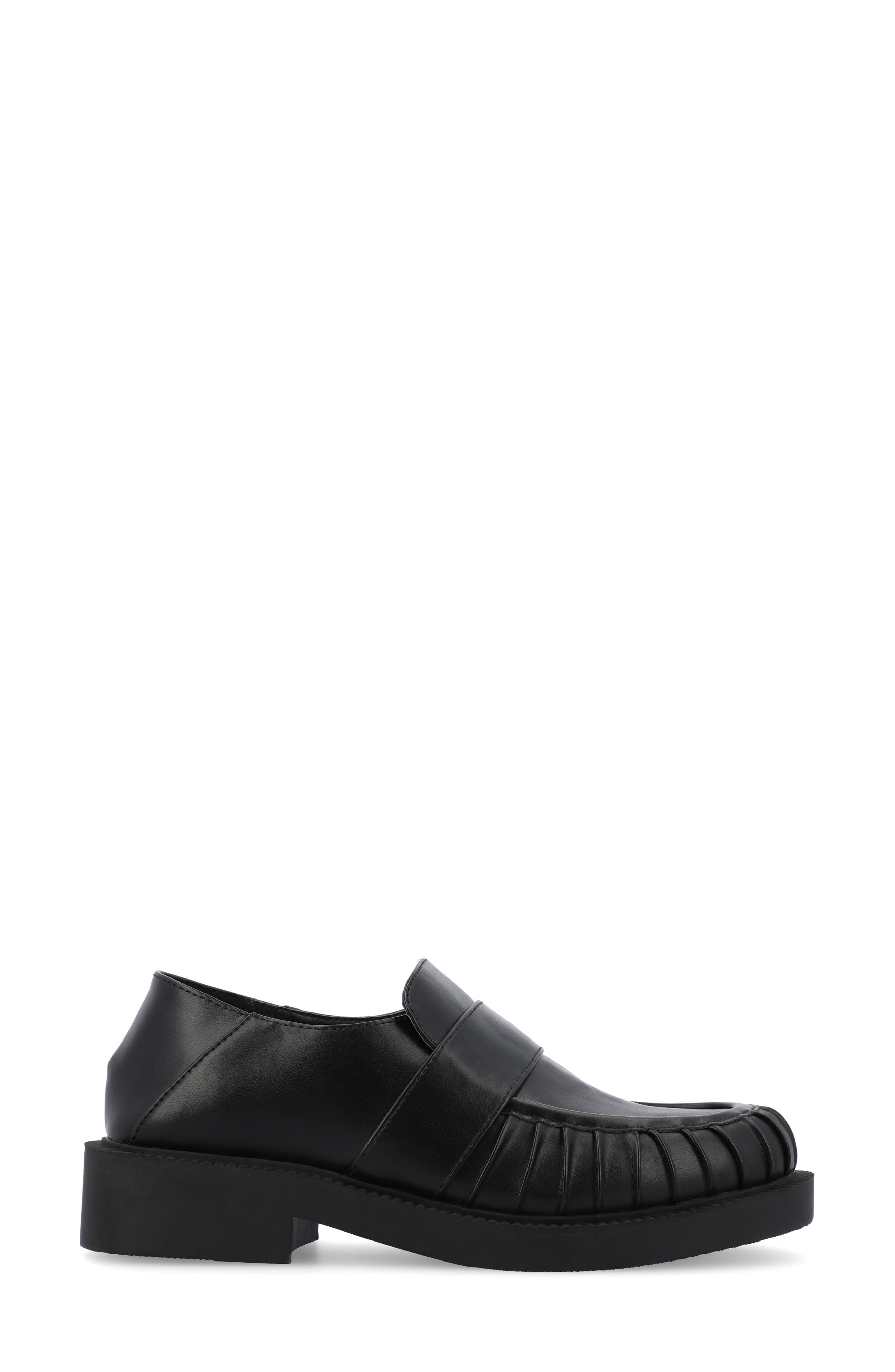 Journee Collection Lakenn Crash Back Loafer, Alternate, color, Black