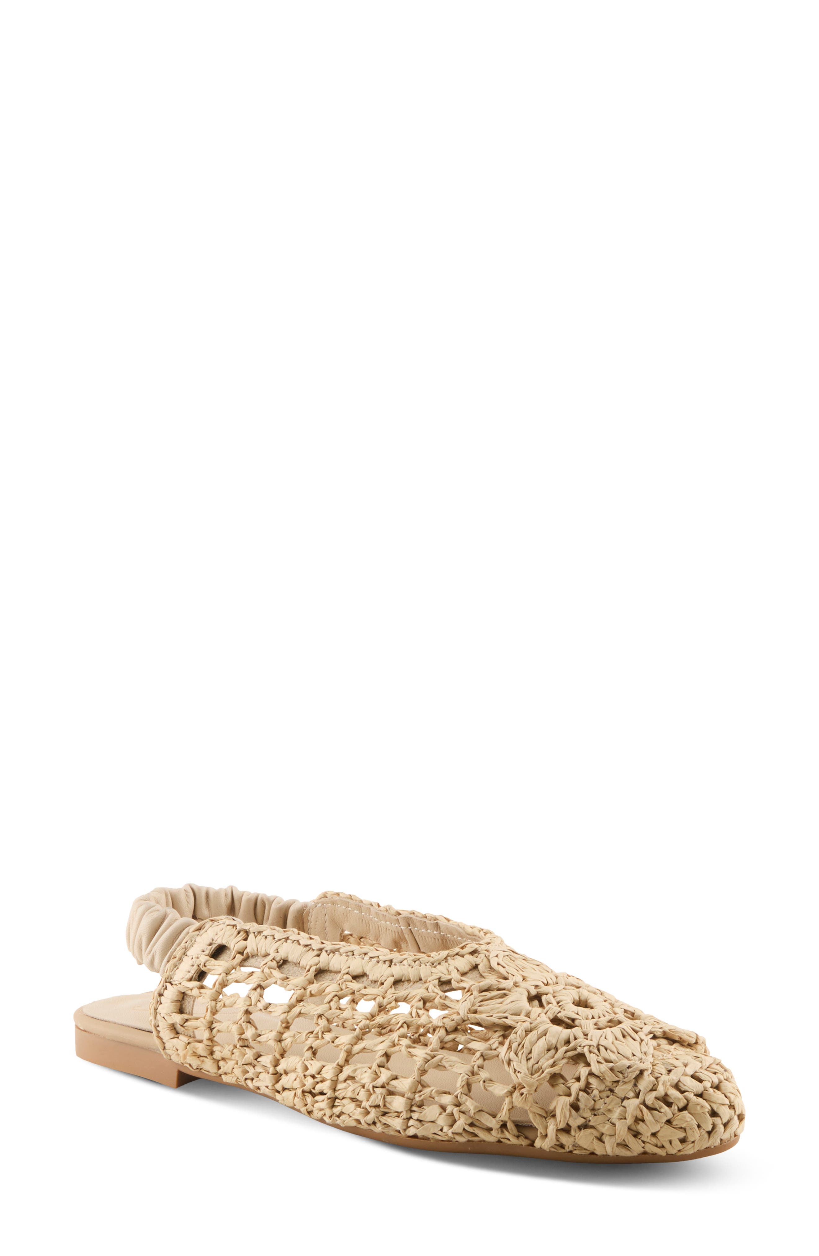 AZURA BY SPRING STEP Nantucket Raffia Skimmer, Main, color, Beige