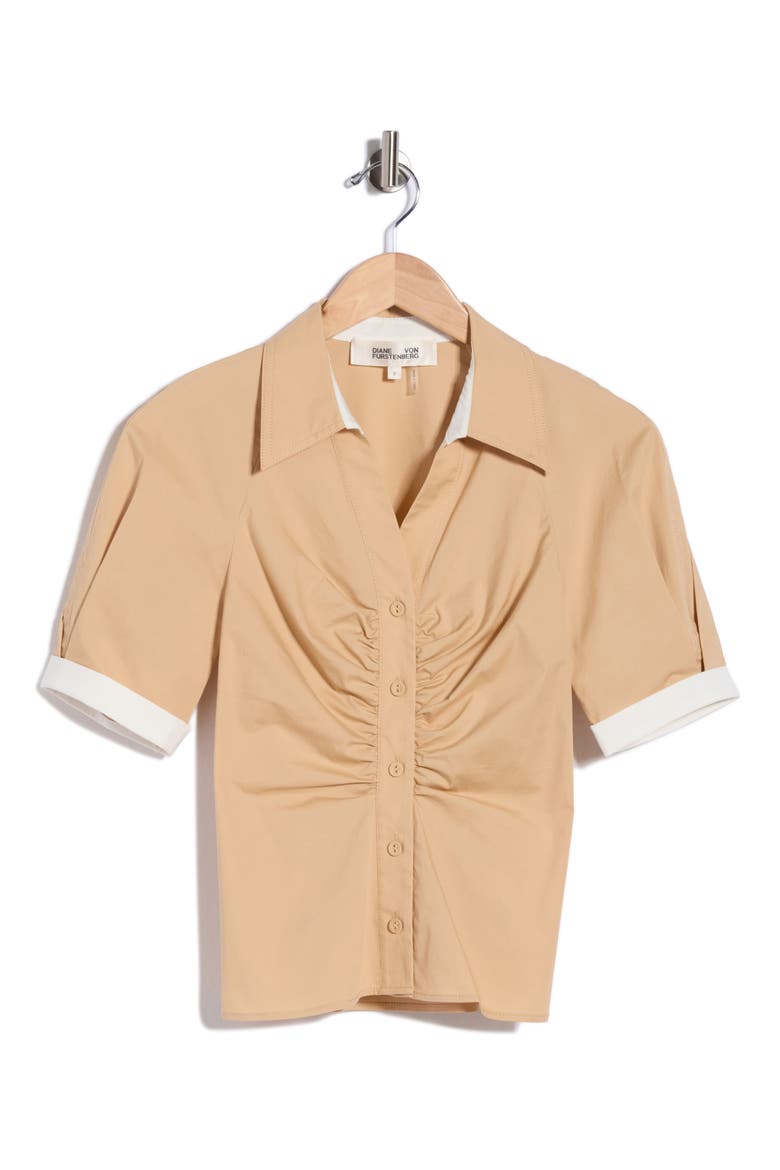 Sheskita Johnny Collar Top, Alternate, color, KHAKI