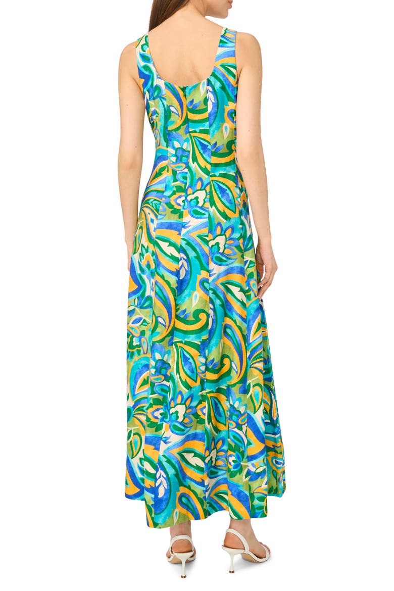 Seamed Printed Maxi Dress, Alternate, color, JOLLY GREEN