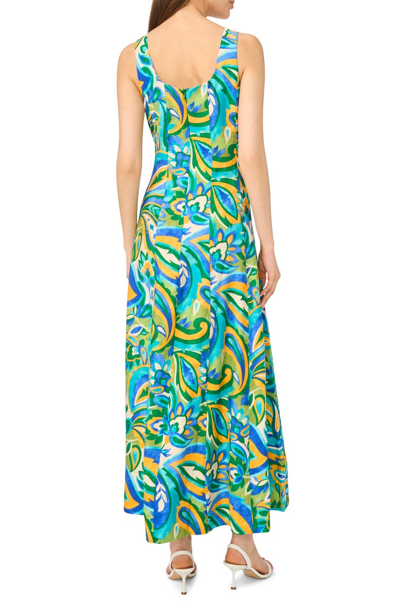 Halogen<sup>®</sup> Seamed Printed Maxi Dress, Alternate, color, Jolly Green