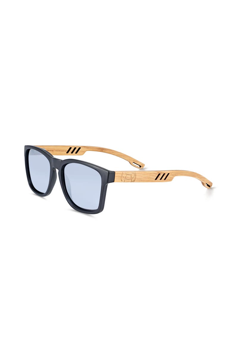 EARTH WOOD Haven Polarized Sunglasses, Main, color, Bamboo/Silver