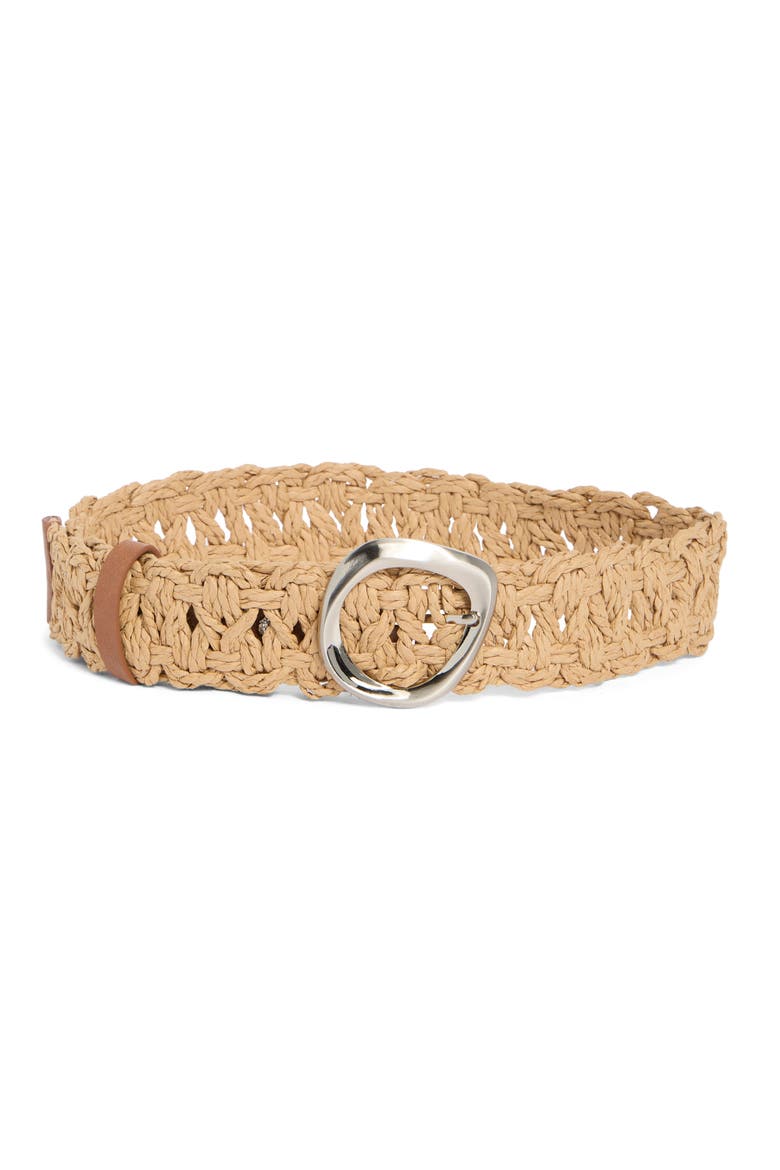 Wide Woven Straw Belt, Main, color, NATURAL