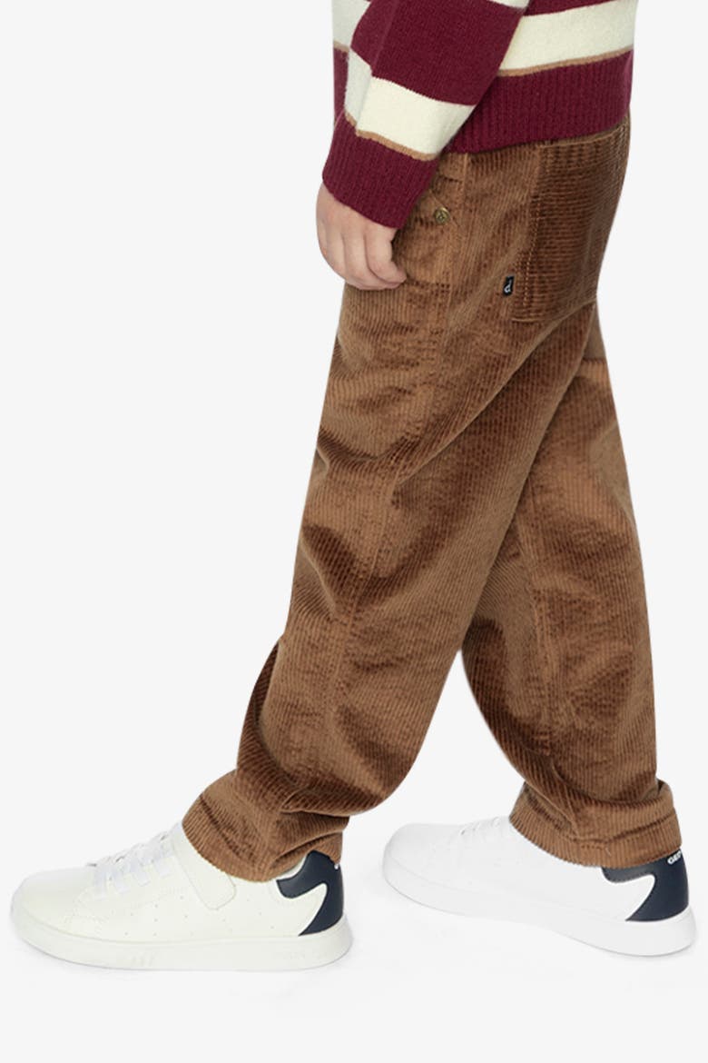 Stretch Corduroy Cargo Pocket Drawstring Waist Pants, Alternate, color, Brown Sugar