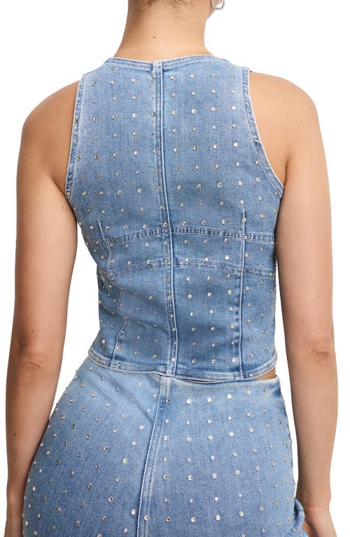 GOOD AMERICAN GOOD AMERICAN DOLLY CRYSTAL DENIM VEST 